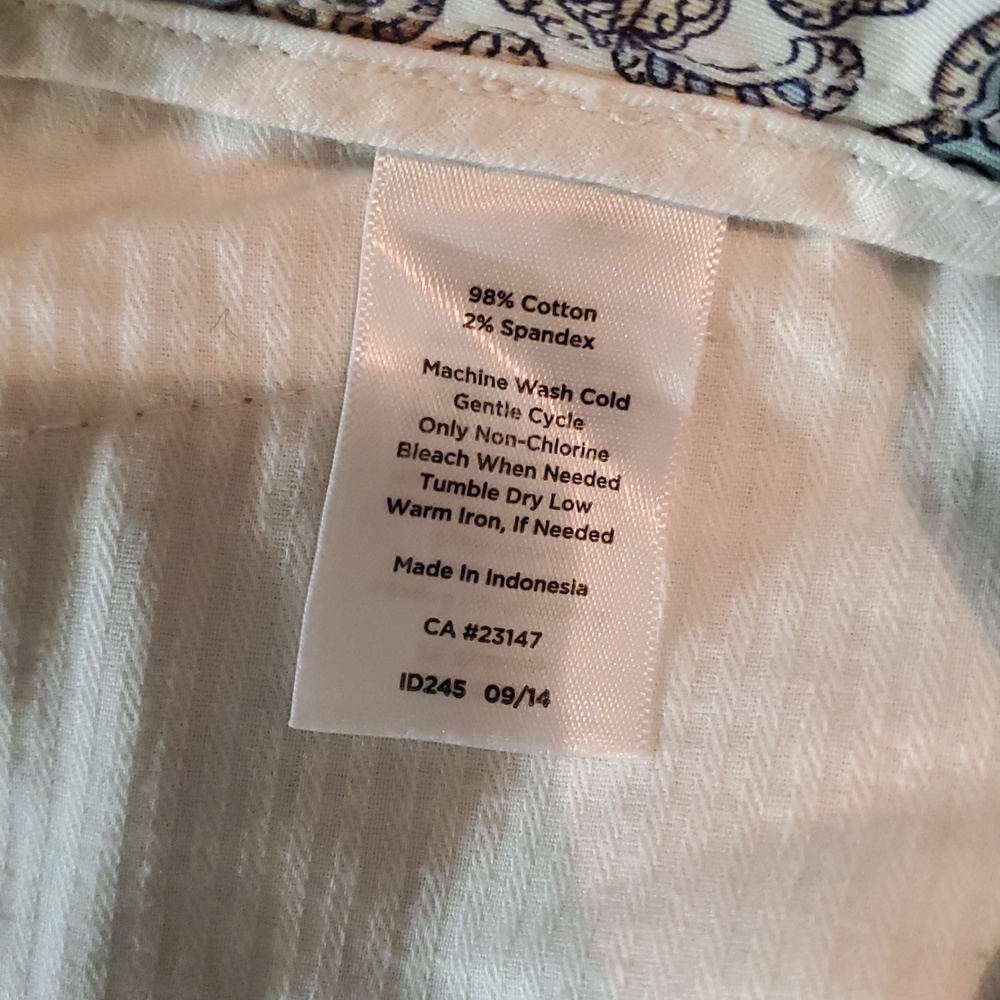 Talbots Paisley Crop Pants Size 10 Perfect Crop Stretch Ankle Pants - Picture 4 of 4